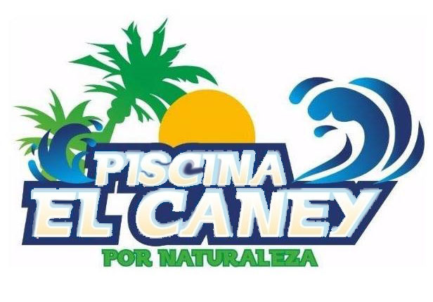 Logo Piscina El Caney, Con palmeras, sol y agua